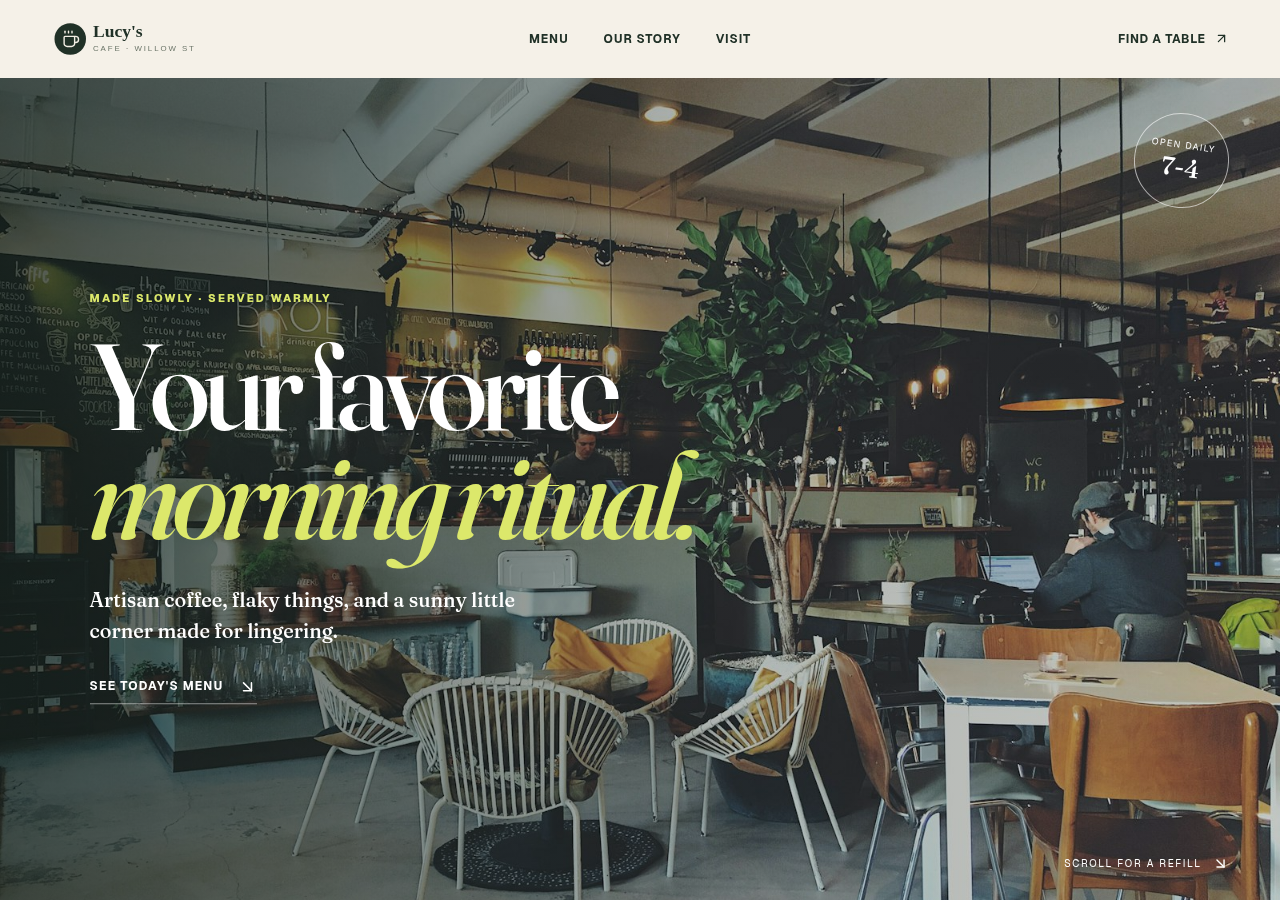 Polished Lucy's Cafe Willow website after rewrite